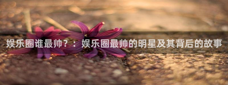南宫NG凯捷开号链接：娱乐圈谁最帅？：娱乐圈最帅的明星及其背后的故事